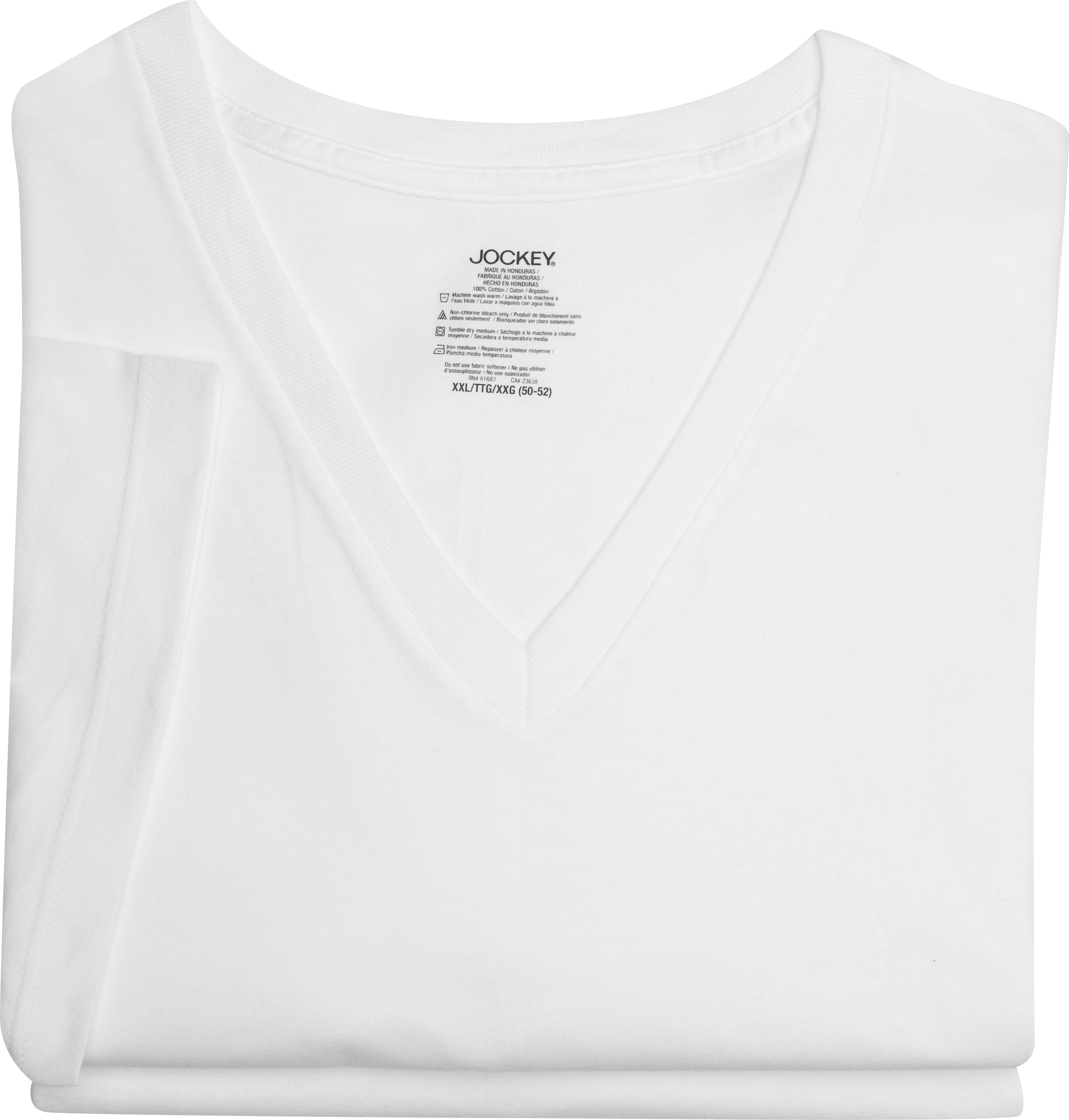 Jockey White V-Neck T-Shirt (Two-Pack)