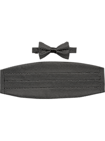 Calvin Klein Black Check Bow Tie & Cummerbund Set