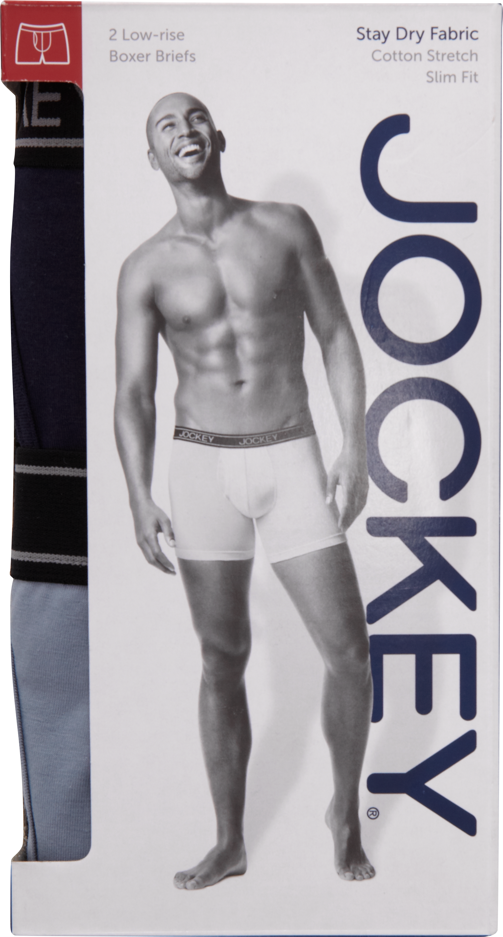 Jockey Navy and Light Blue Low-Rise Boxer Briefs (Two-Pack)