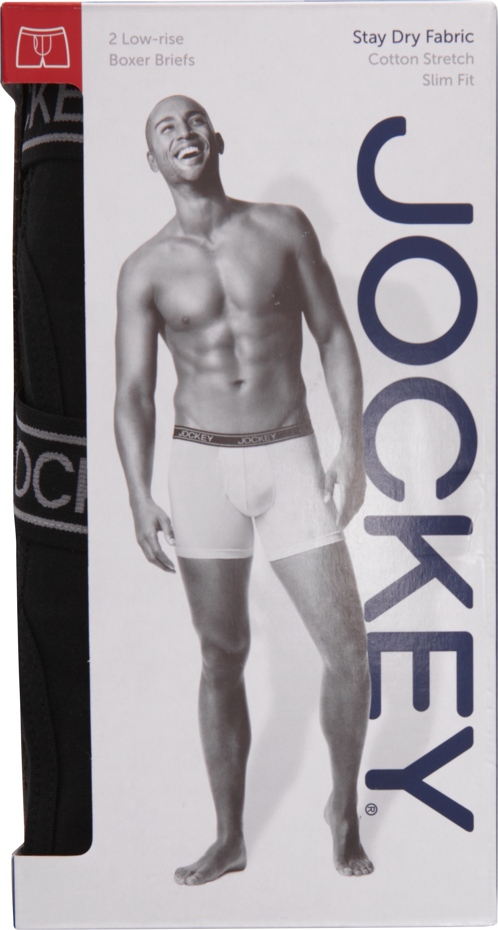 Jockey Black Low-Rise Boxer Briefs (Two-Pack)