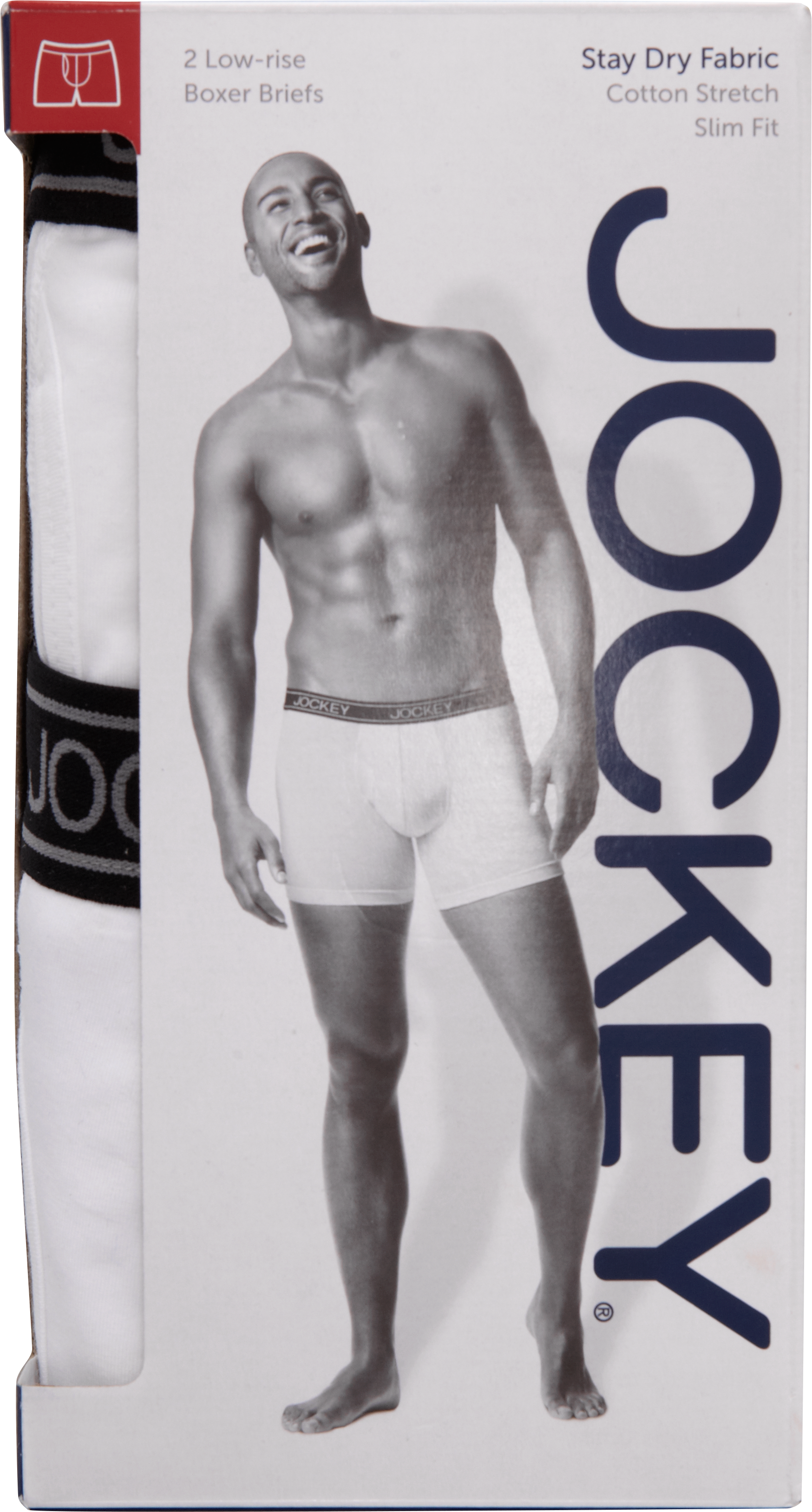 Jockey White Low-Rise Boxer Briefs (Two-Pack)