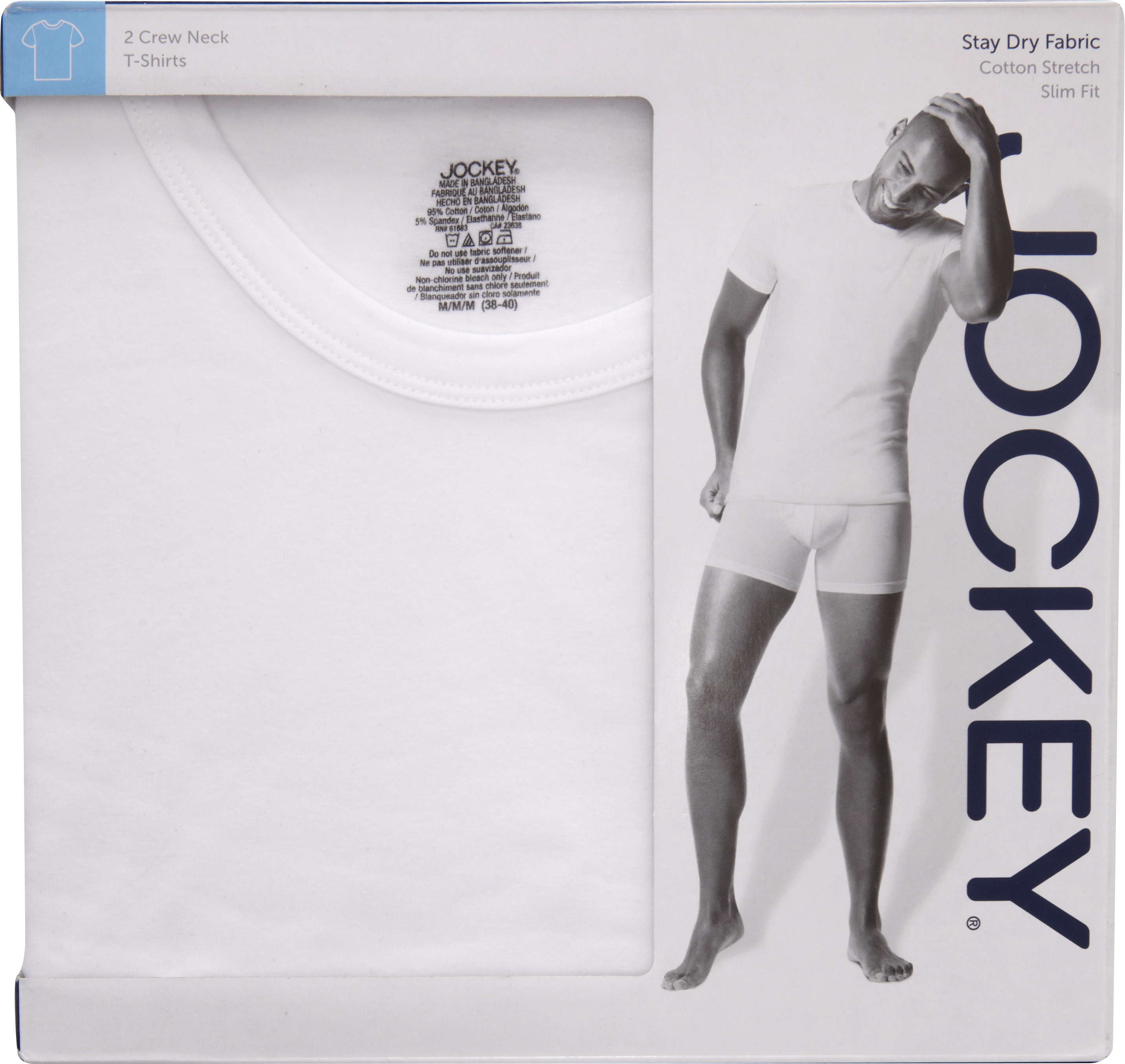 Jockey White Crewneck Slim-Fit T-Shirt (Two-Pack)