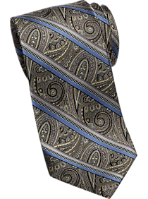 Pronto Uomo Taupe Paisley Narrow Tie