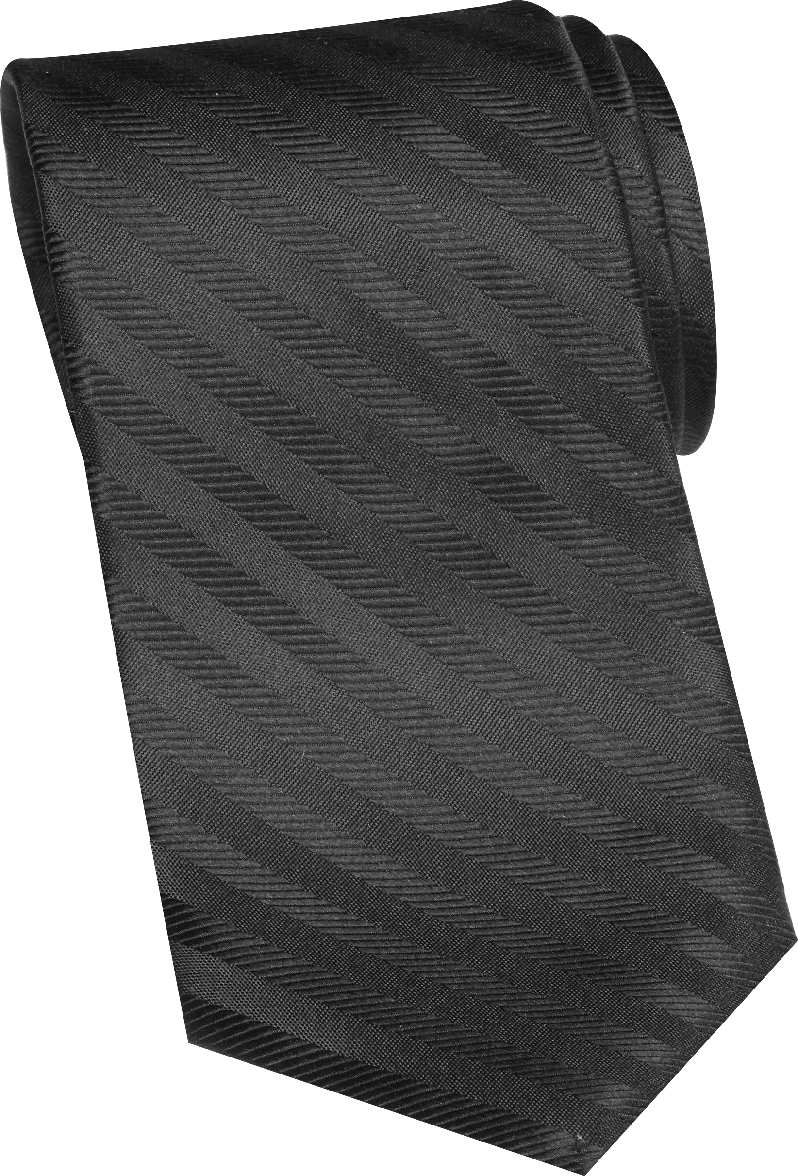 Burma Bibas Black Woven Stripe Narrow Tie