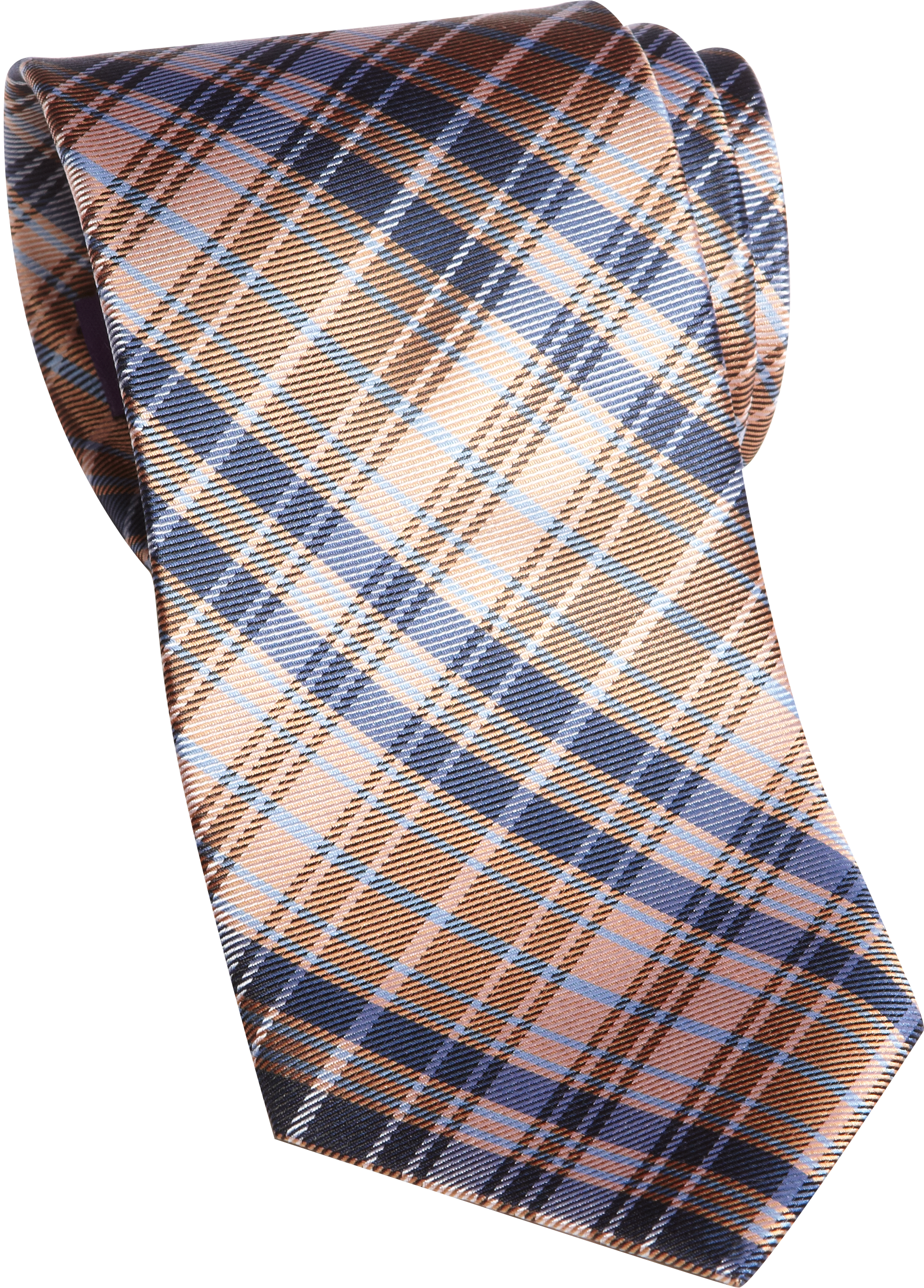 Burma Bibas Orange and Navy Plaid Narrow Tie