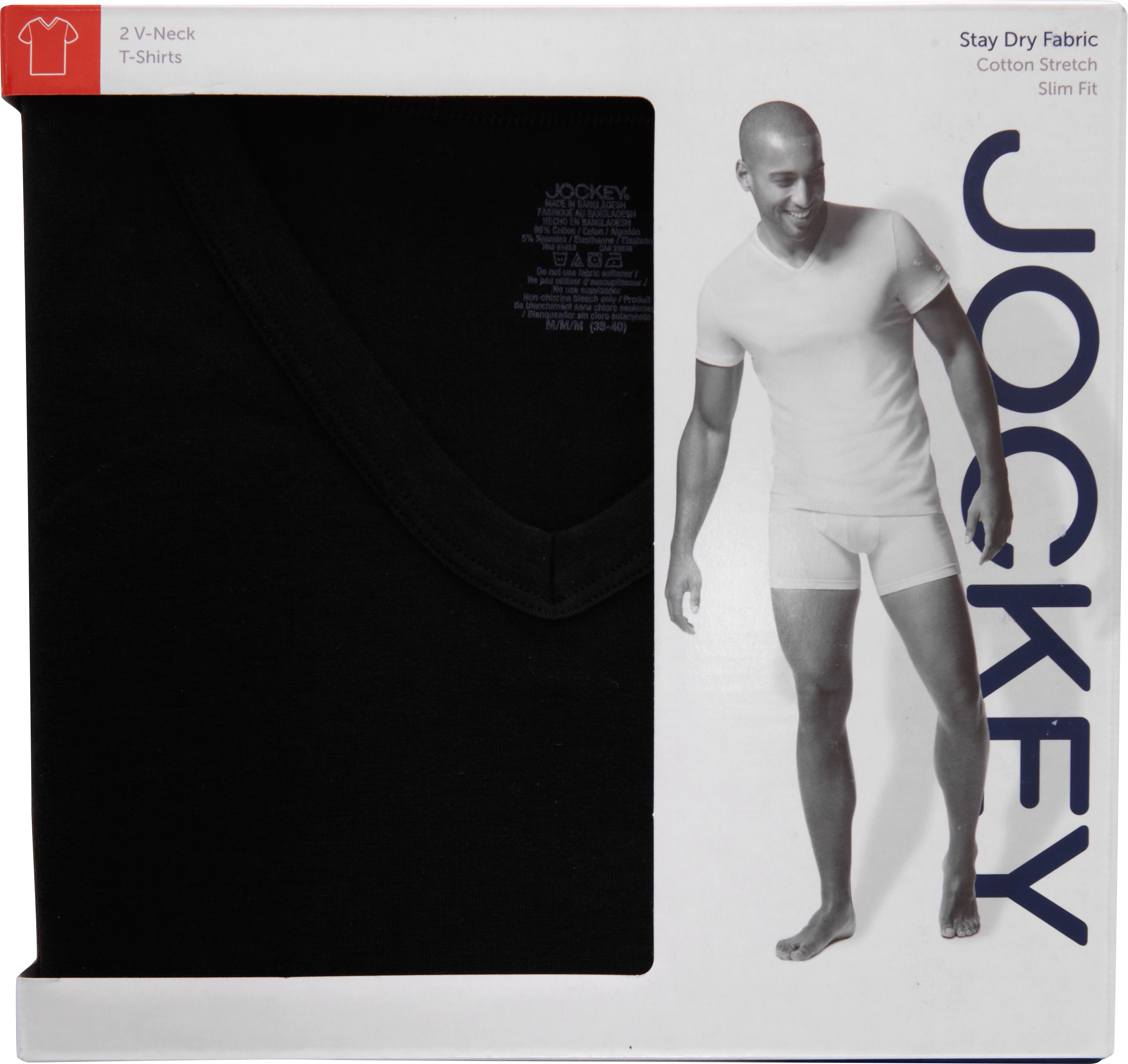 Jockey Black V-Neck Slim-Fit T-Shirt (Two-Pack)