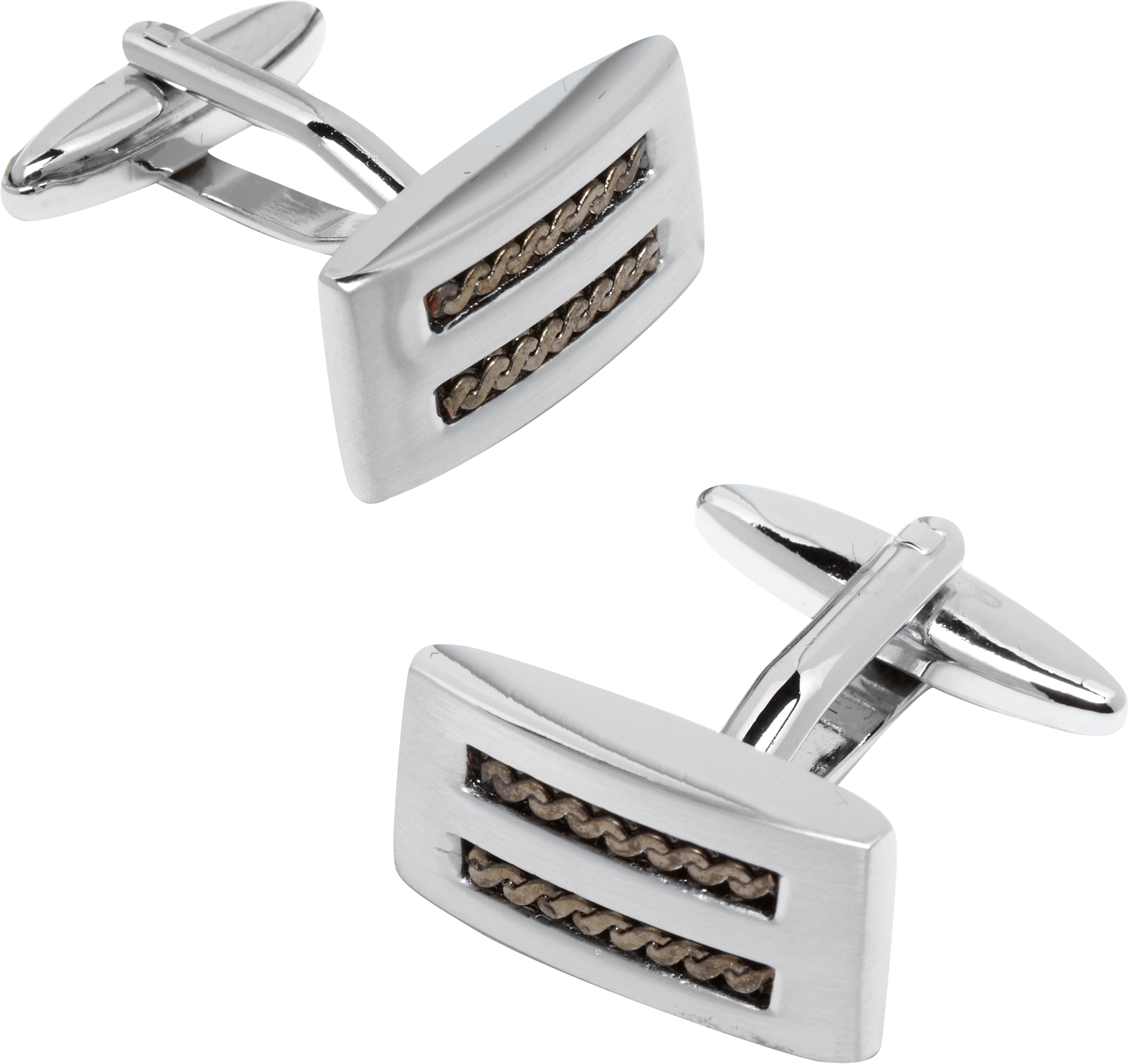 Pronto Uomo Silver Matte Cufflinks