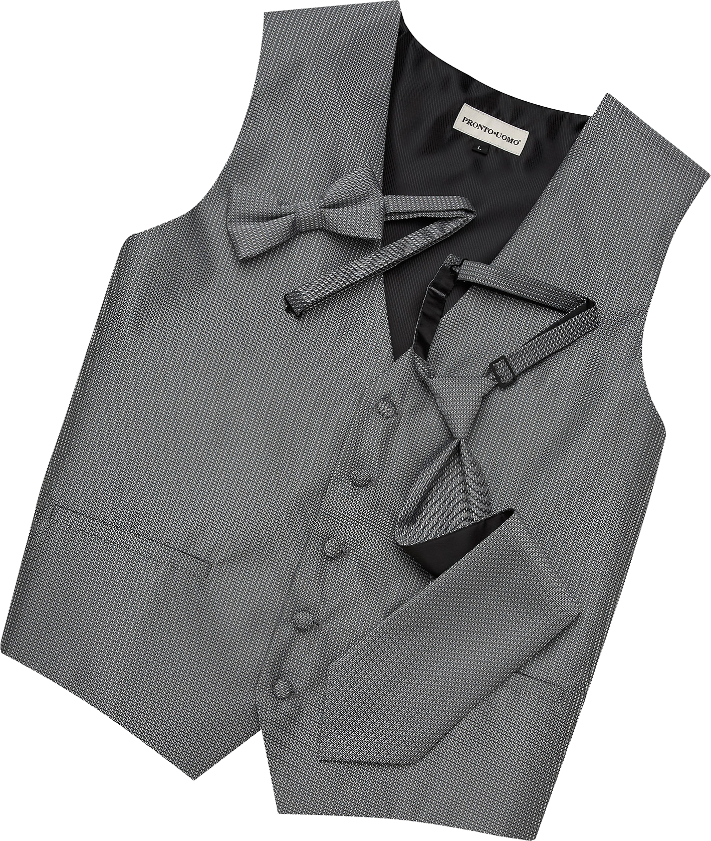 Pronto Uomo Silver Tic Formal Vest Set