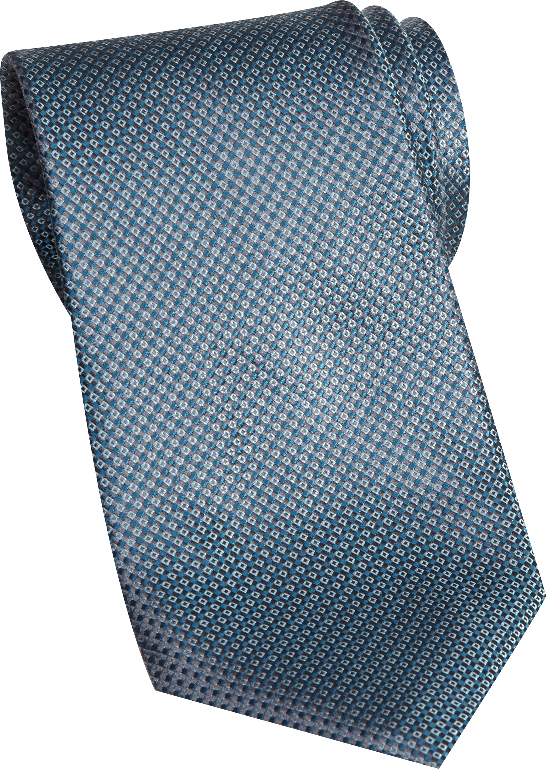 Burma Bibas Blue Woven Check Narrow Tie