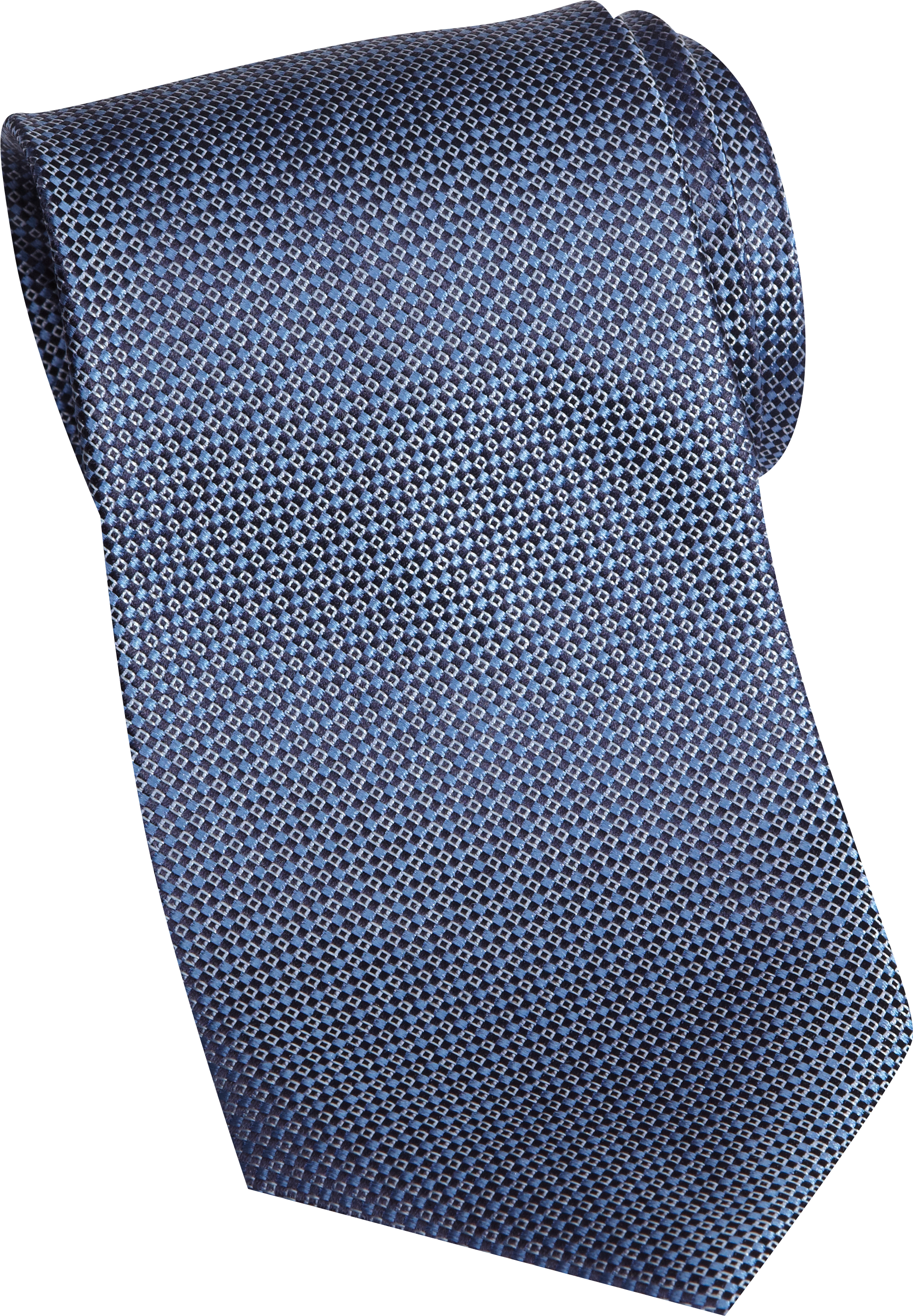 Burma Bibas Navy Woven Check Narrow Tie