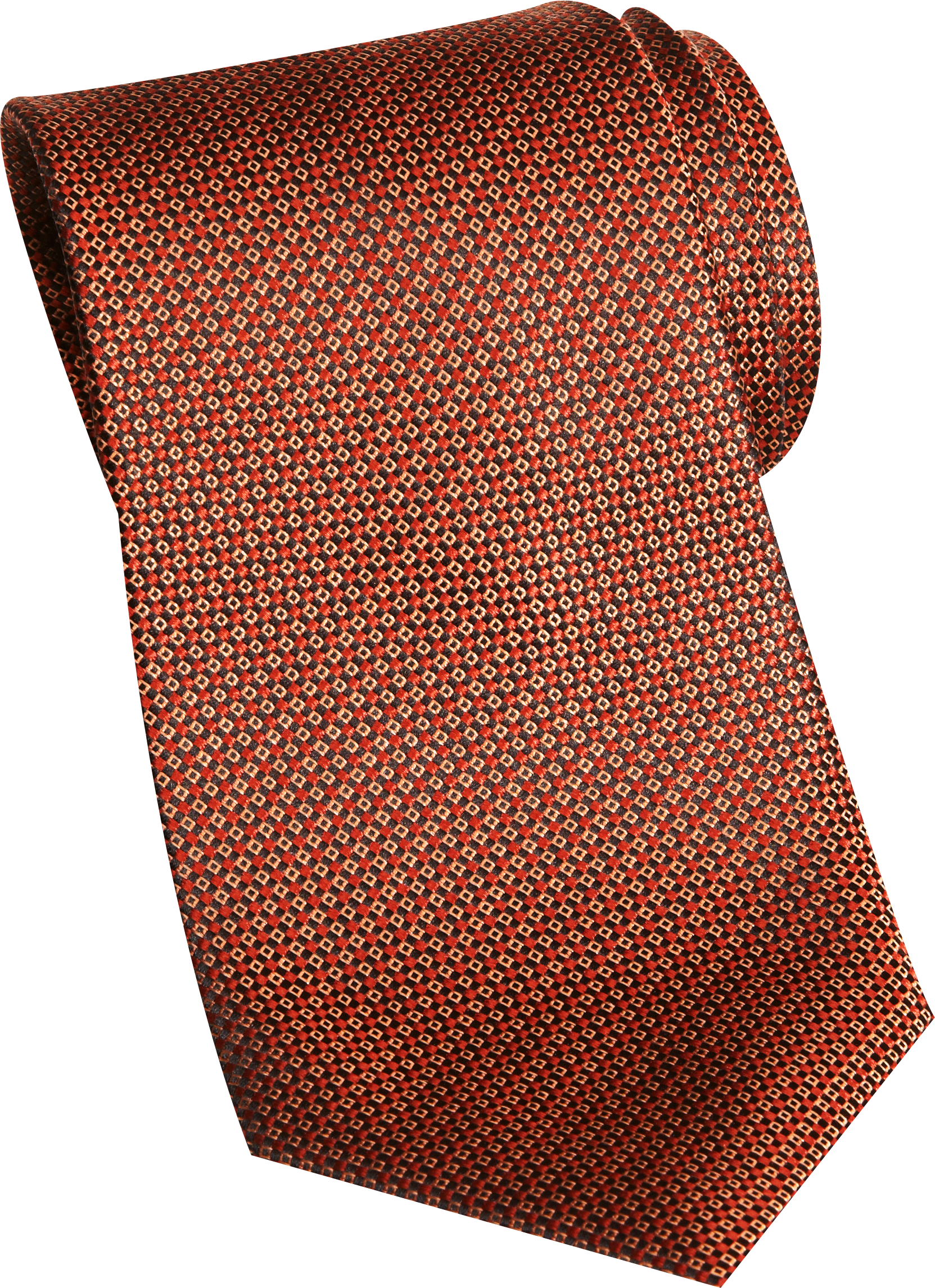 Burma Bibas Orange Woven Check Narrow Tie