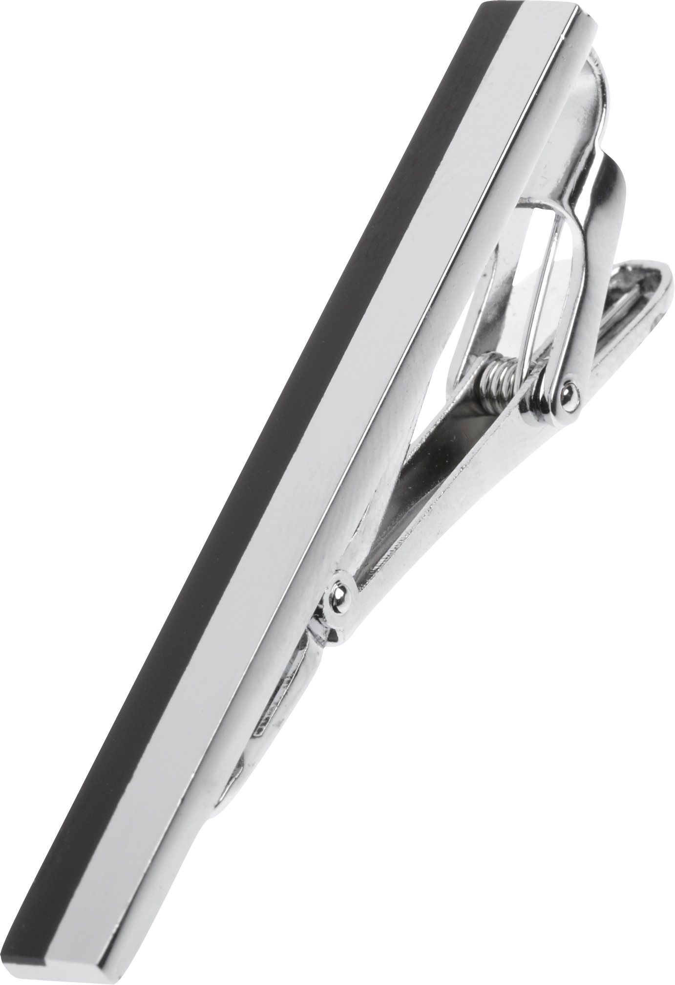 Pronto Uomo Black and Silver Tie Bar