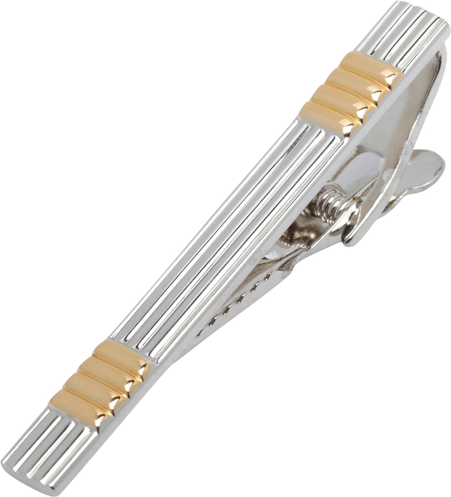 Pronto Uomo Silver and Gold Tie Bar