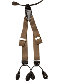 Fancy Big and Tall Taupe Silk Braces