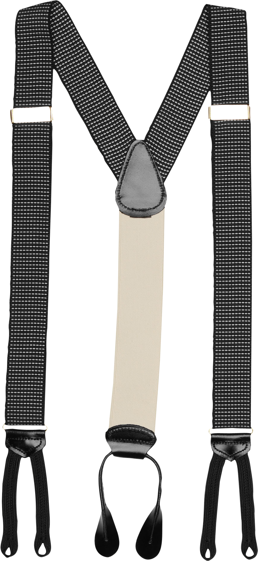 Black and Ivory Fancy Big And Tall Suspenders