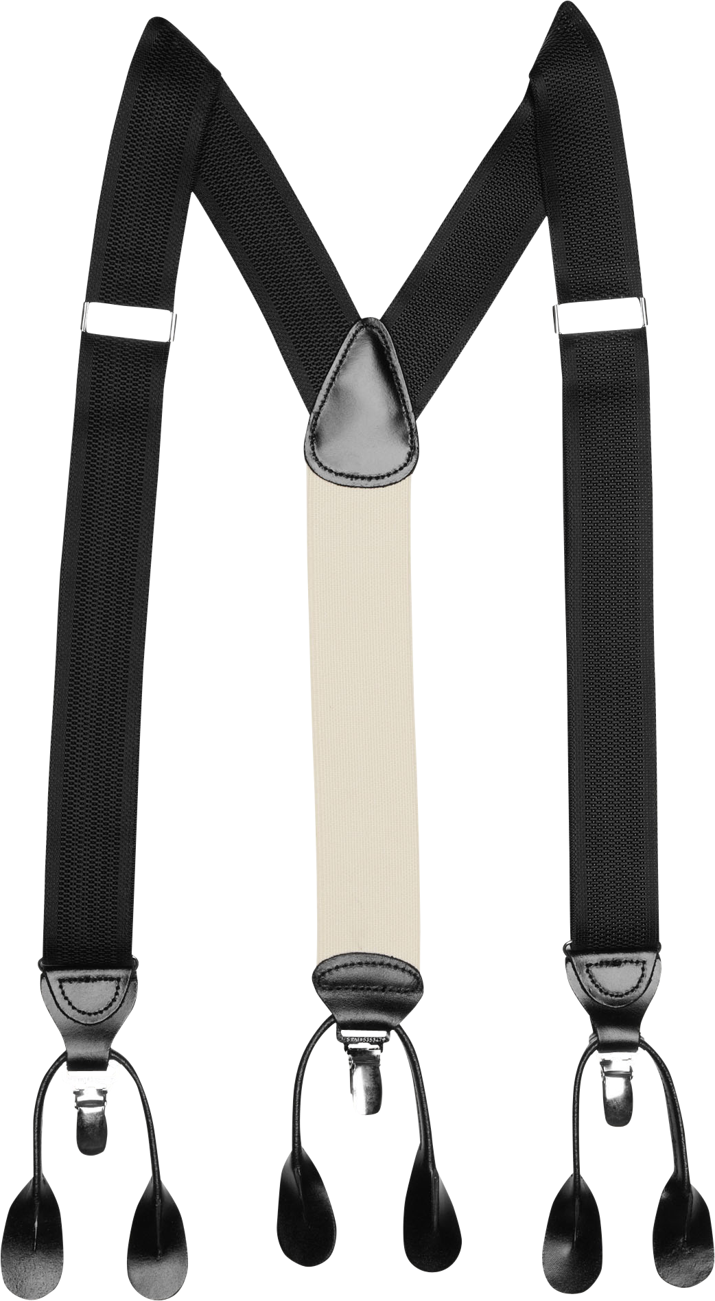 Black Two-Tone Convertible Big And Tall Suspenders