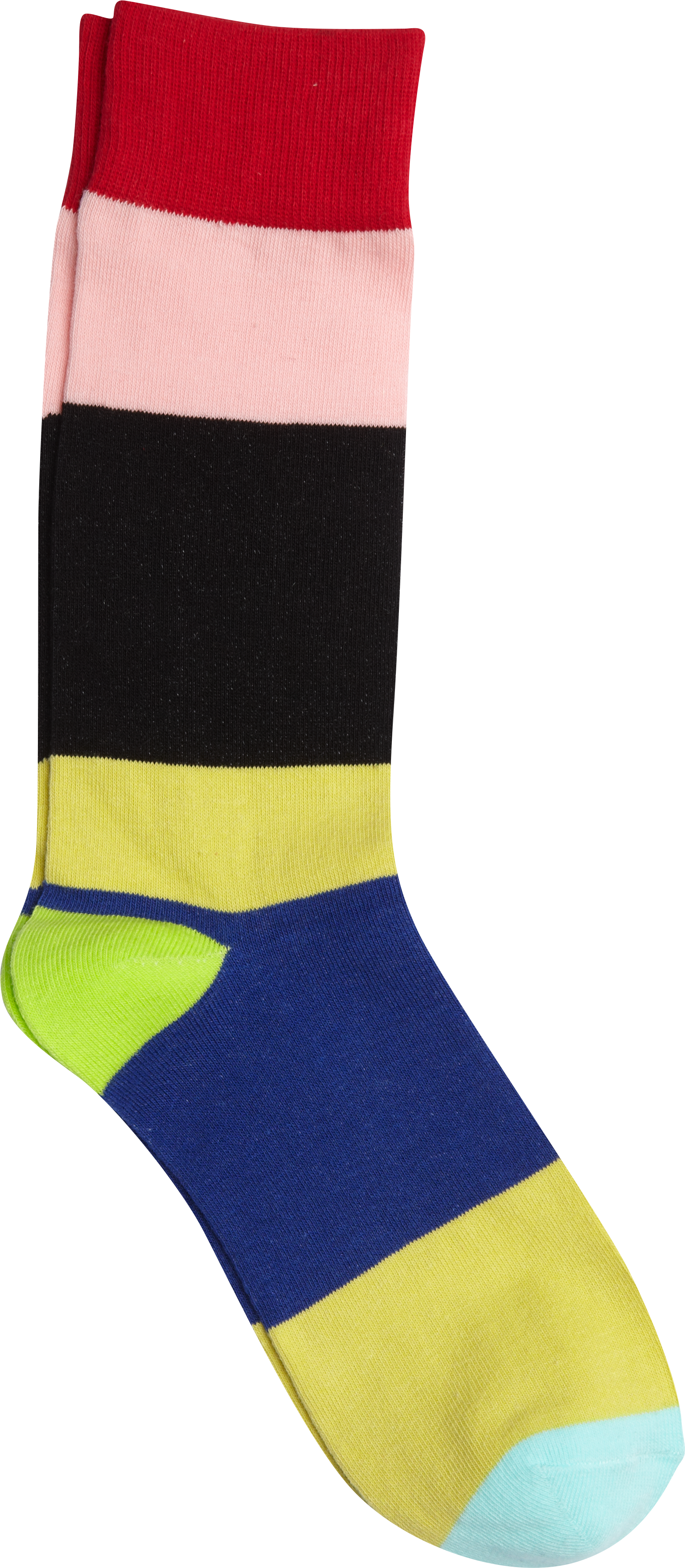 Egara Blue, Black, and Red Color Block Socks