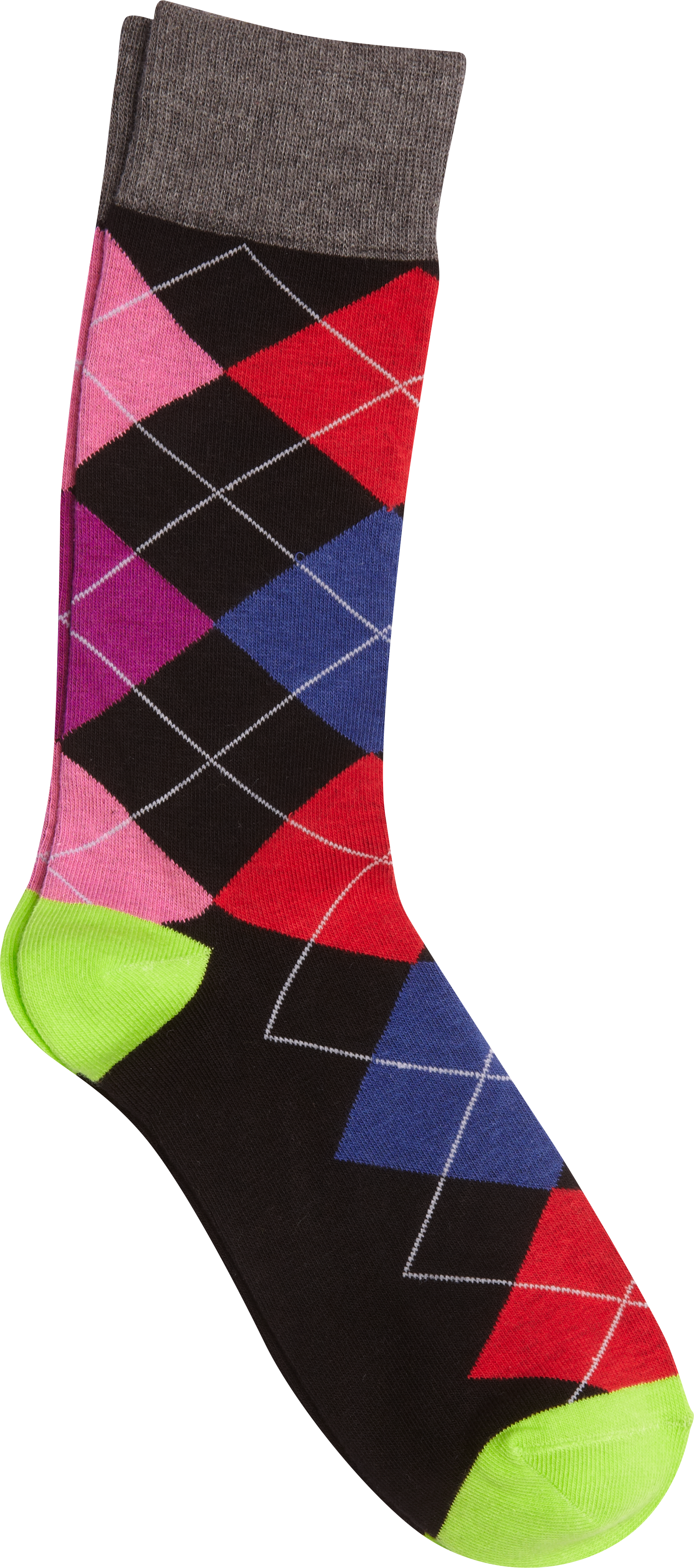 Egara Pink, Red, and Blue Argyle Socks