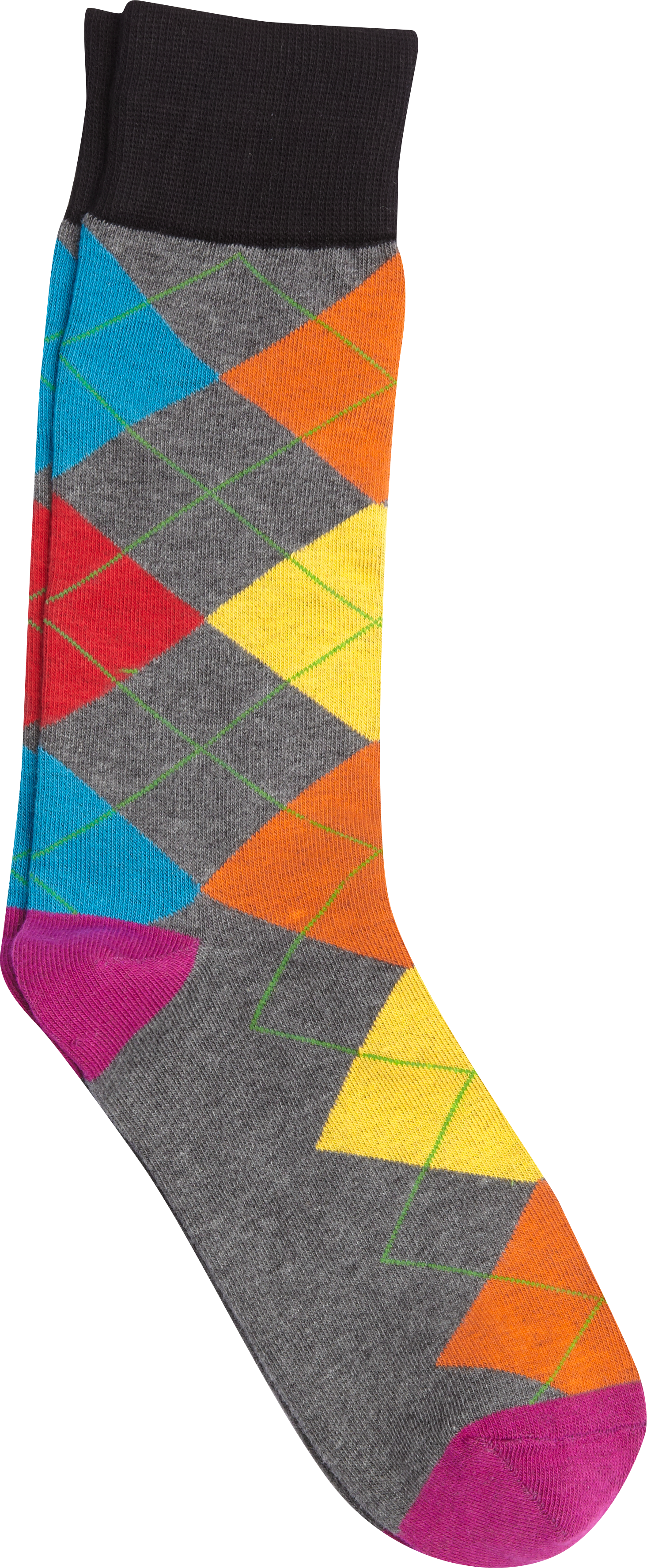 Egara Orange, Blue, Red, and Gray Argyle Socks