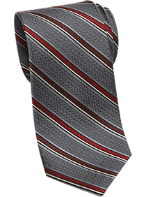 Pronto Uomo Burgundy Stripe Narrow Tie
