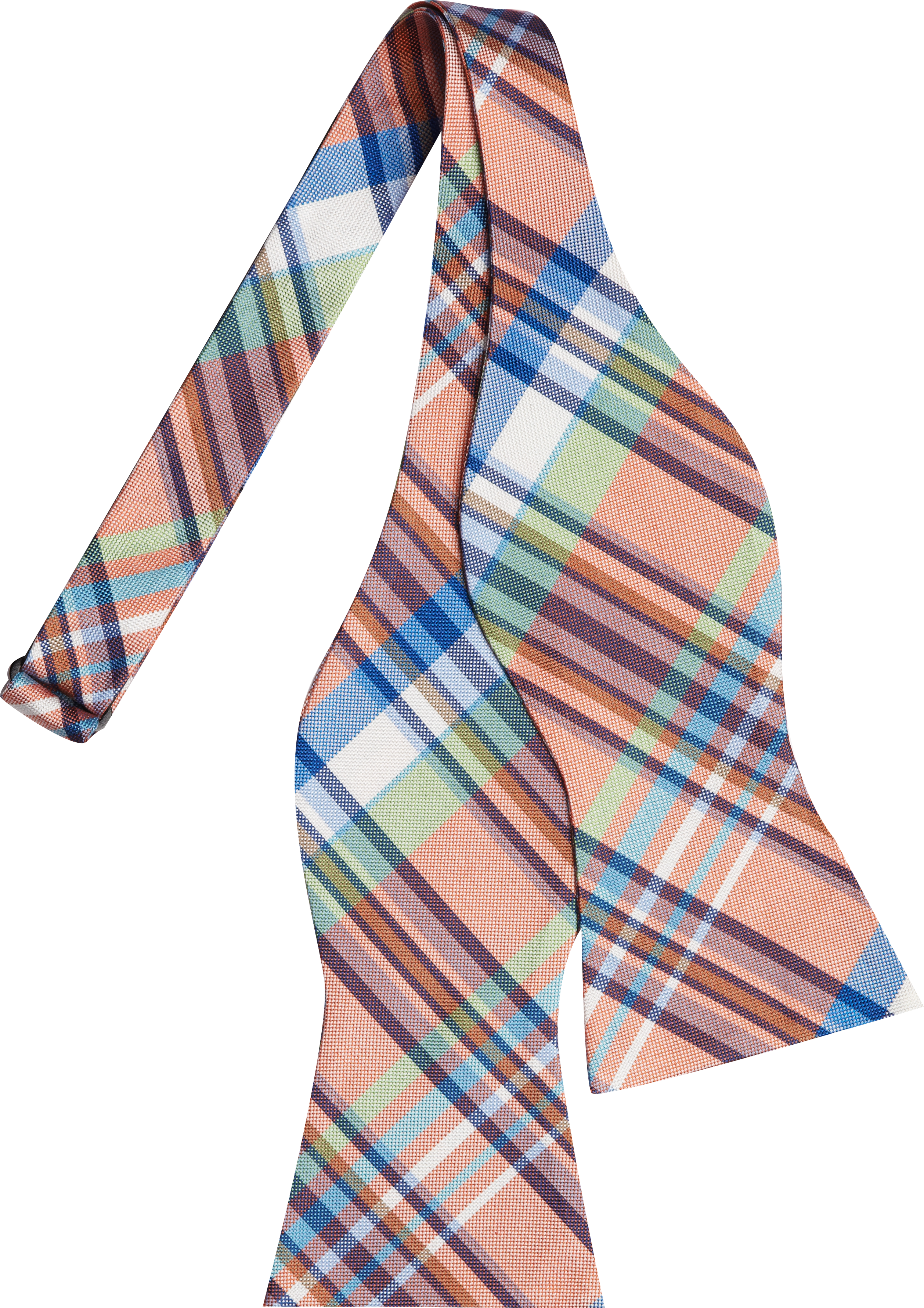 Tommy Hilfiger Orange Plaid Bow Tie