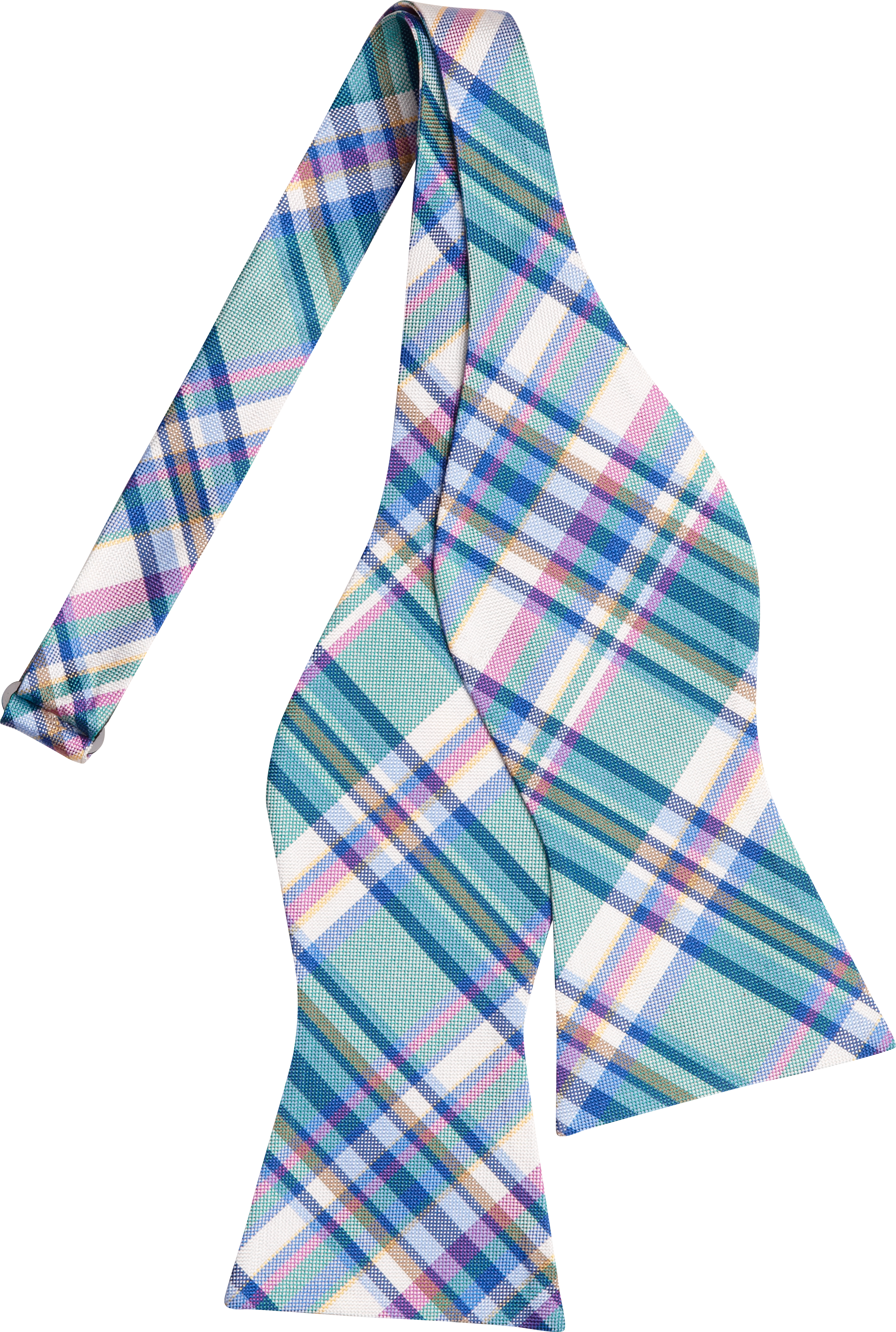 Tommy Hilfiger Teal Green Plaid Bow Tie