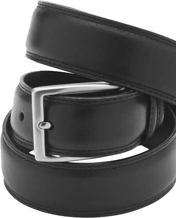 Black Edge Stitch Leather Belt