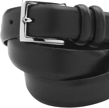 Black Smooth Leather Belt