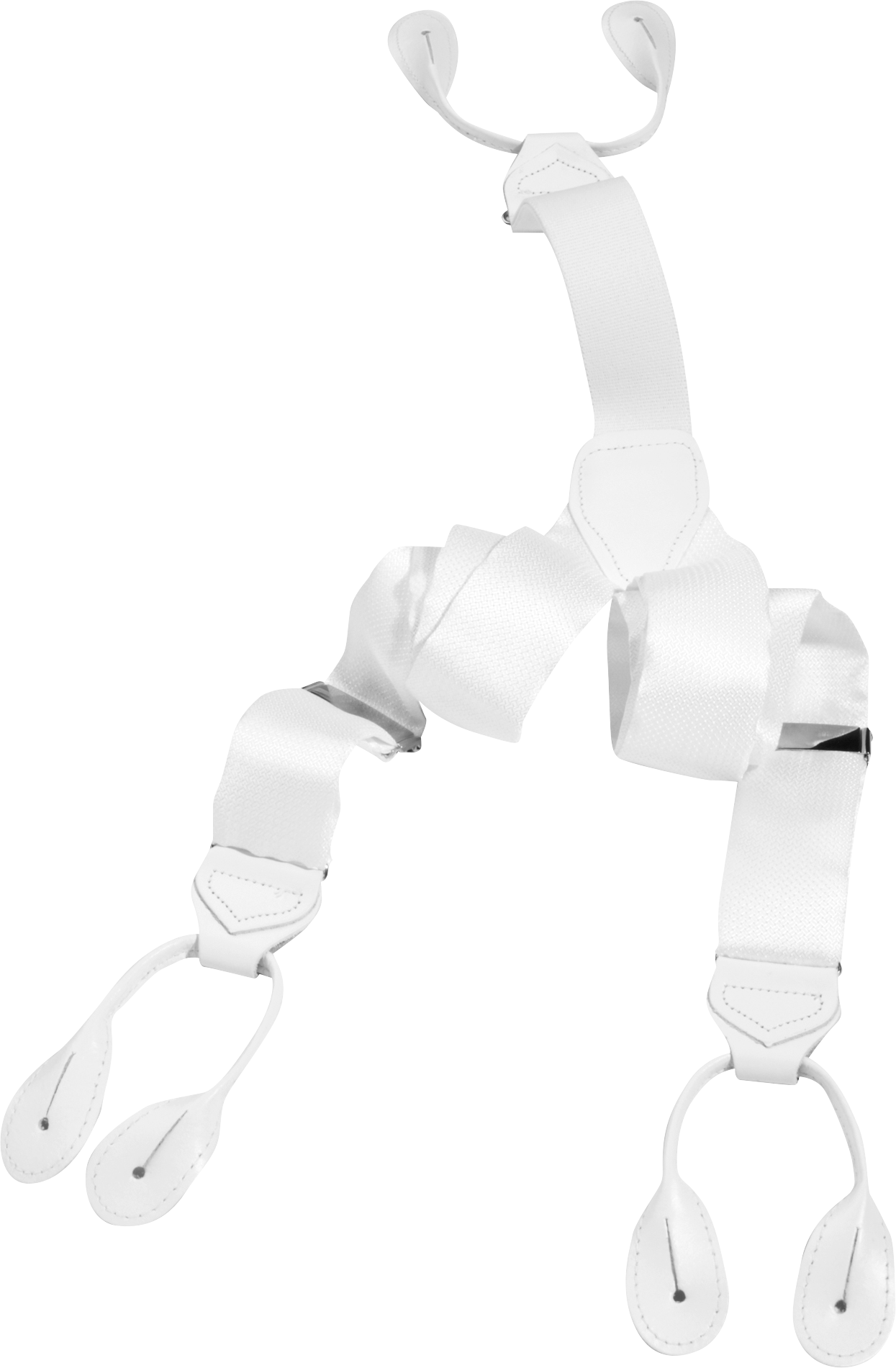 White Silk Tuxedo Braces