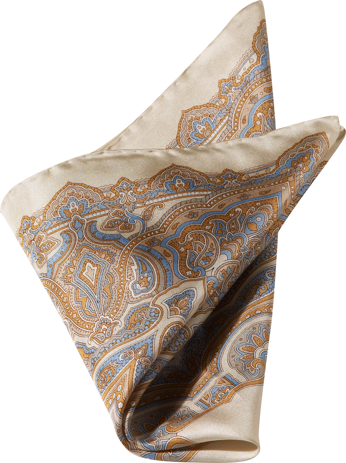 Tan Paisley Pocket Silk