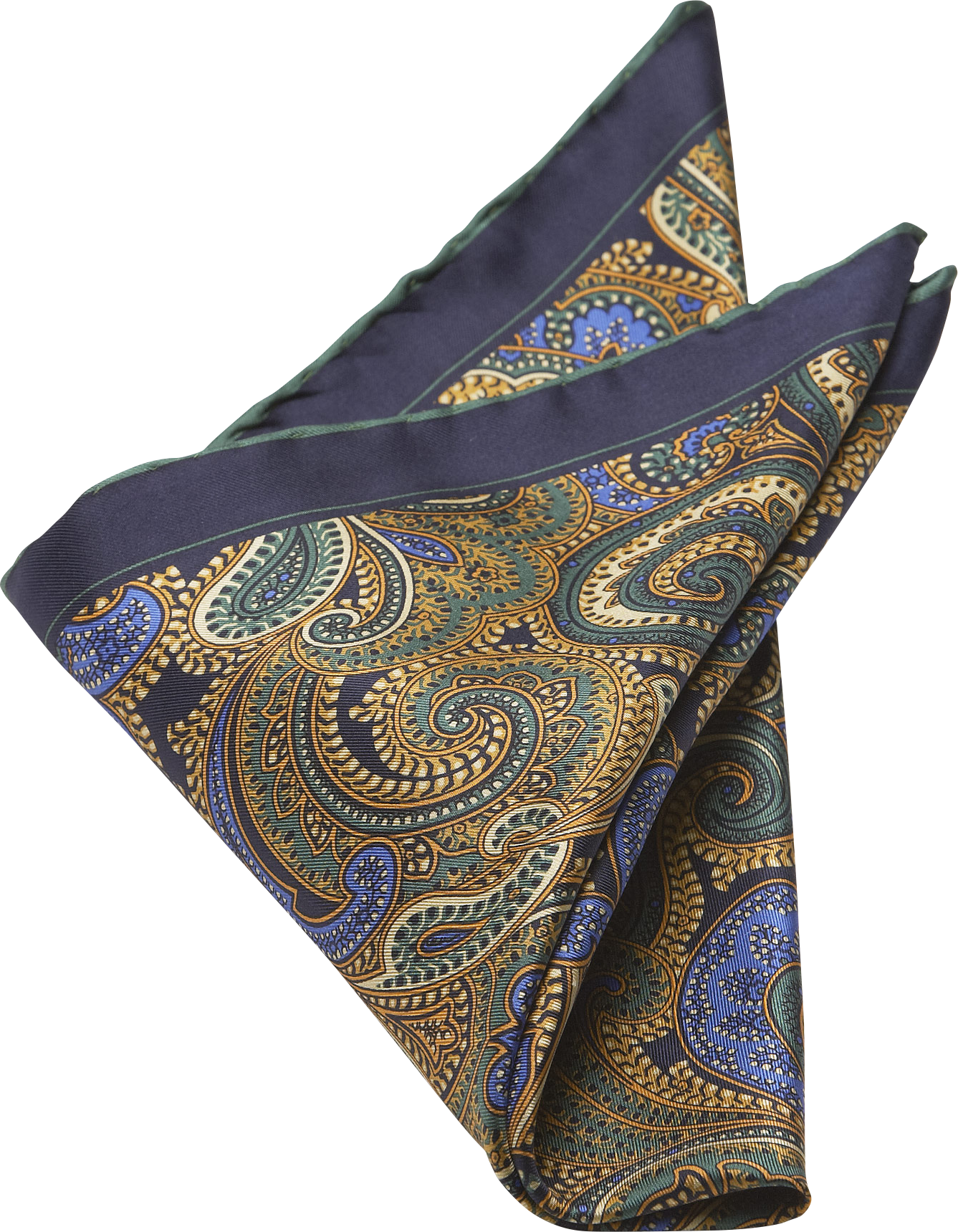 Green Paisley Pocket Silk