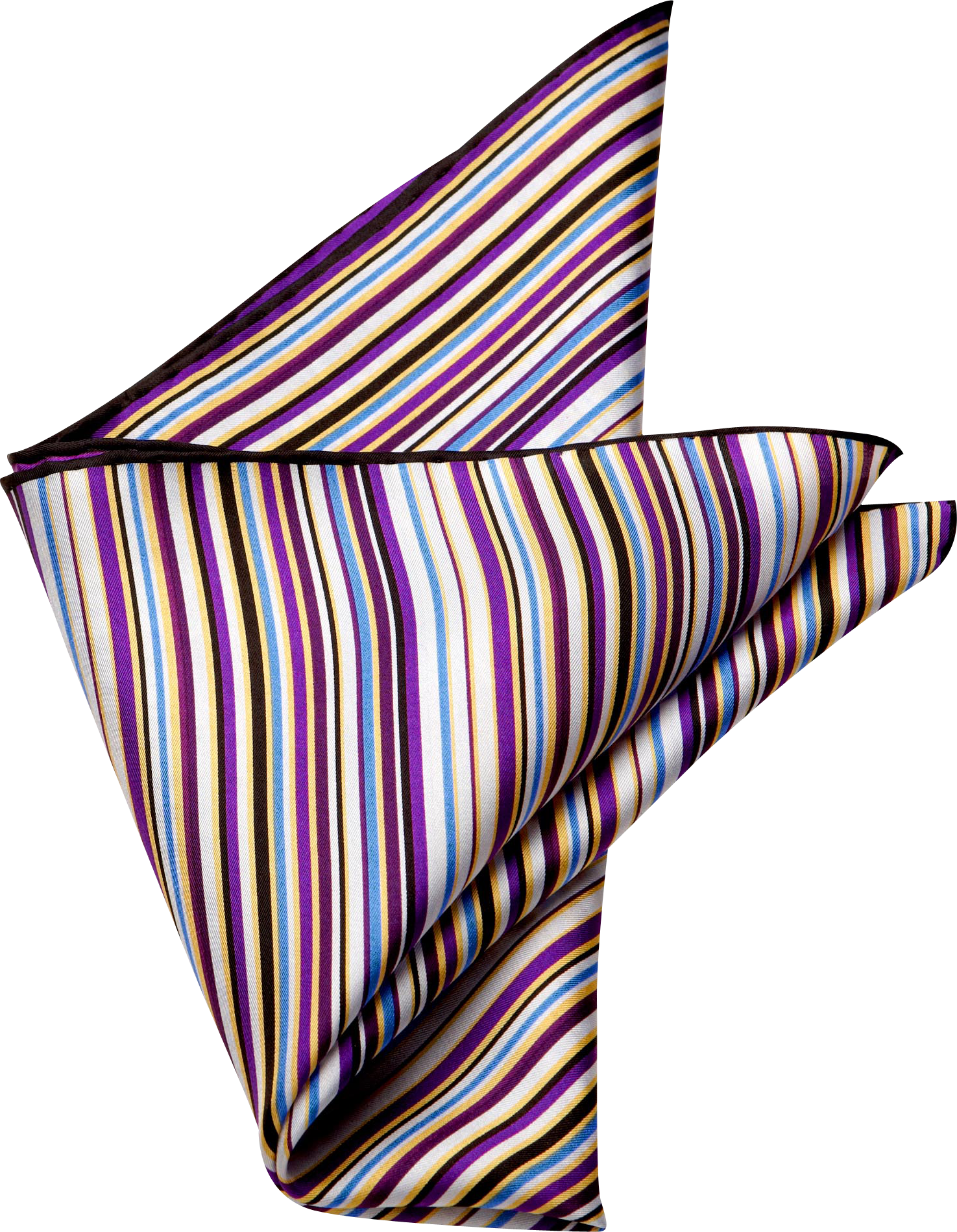 Purple Multicolor Stripe Silk Pocket Square