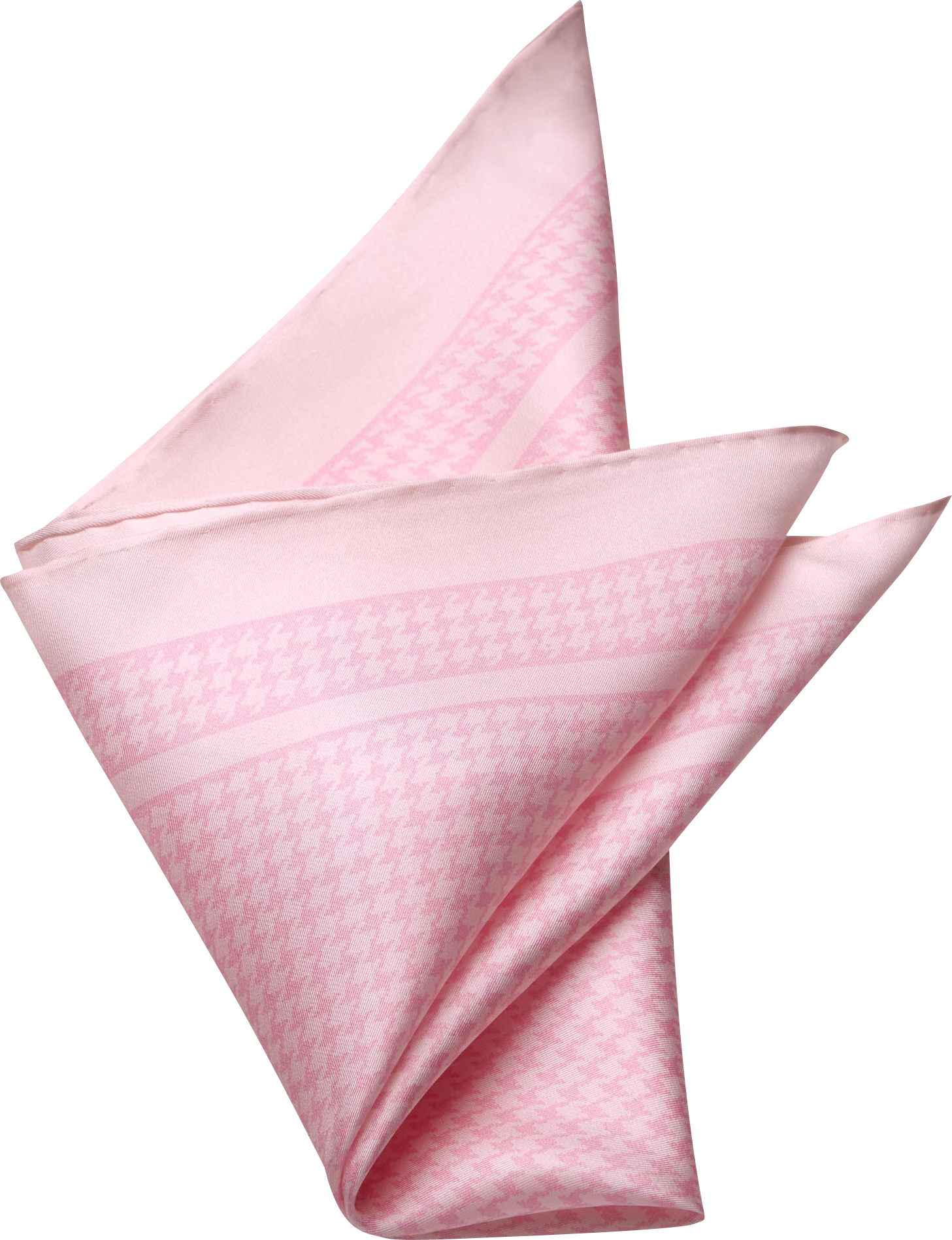 Pink Houndstooth Silk Pocket Square
