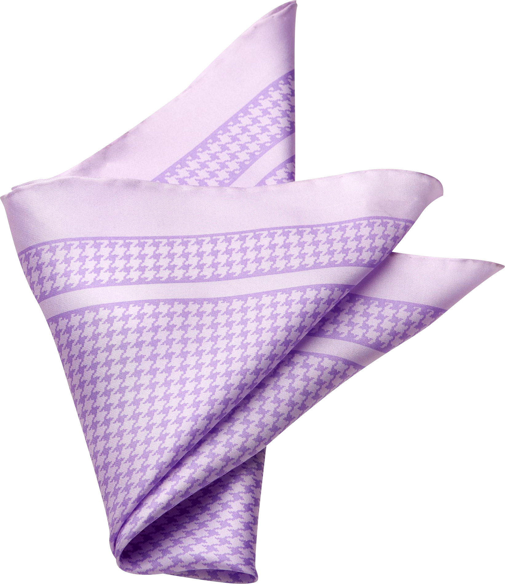 Purple Houndstooth Silk Pocket Square