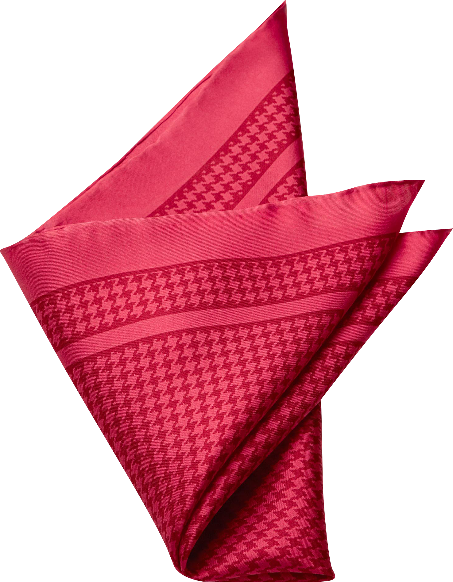 Red Houndstooth Silk Pocket Square