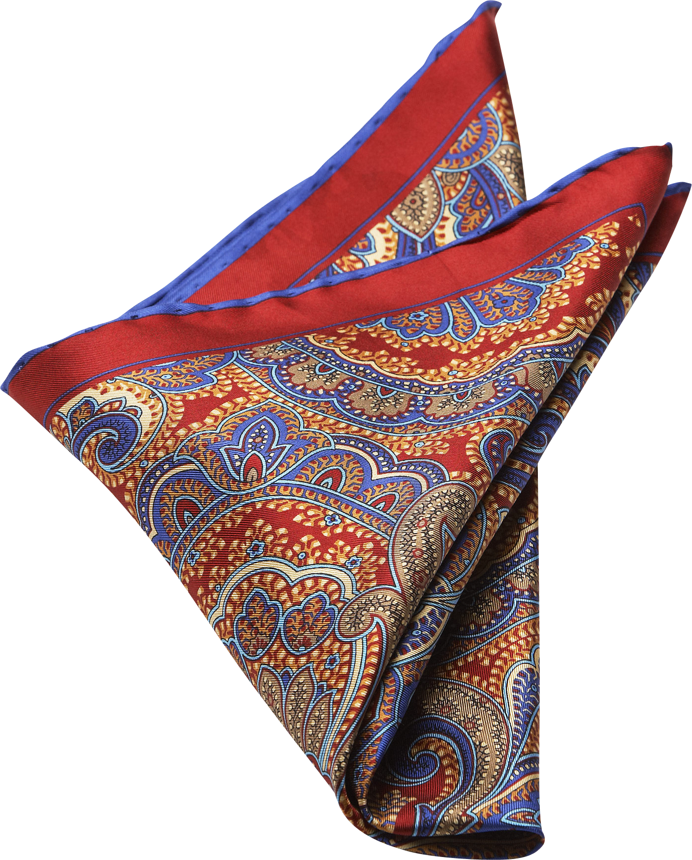 Red Paisley Pocket Silk