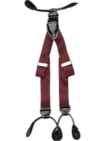 Fancy Big and Tall Burgundy Silk Braces