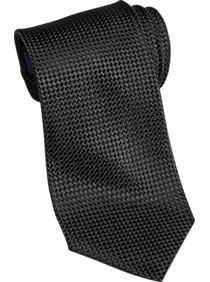 Burma Bibas Black Woven Check Narrow Tie