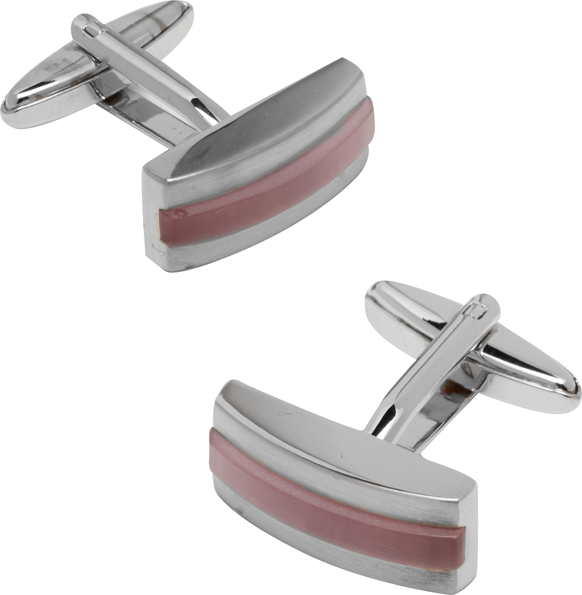 Pronto Uomo Silver Rectangle Cufflinks