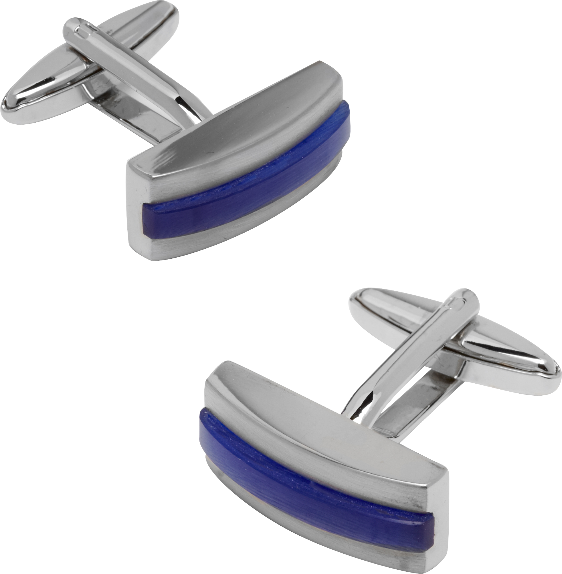 Pronto Uomo Cobalt and Silver Cufflinks