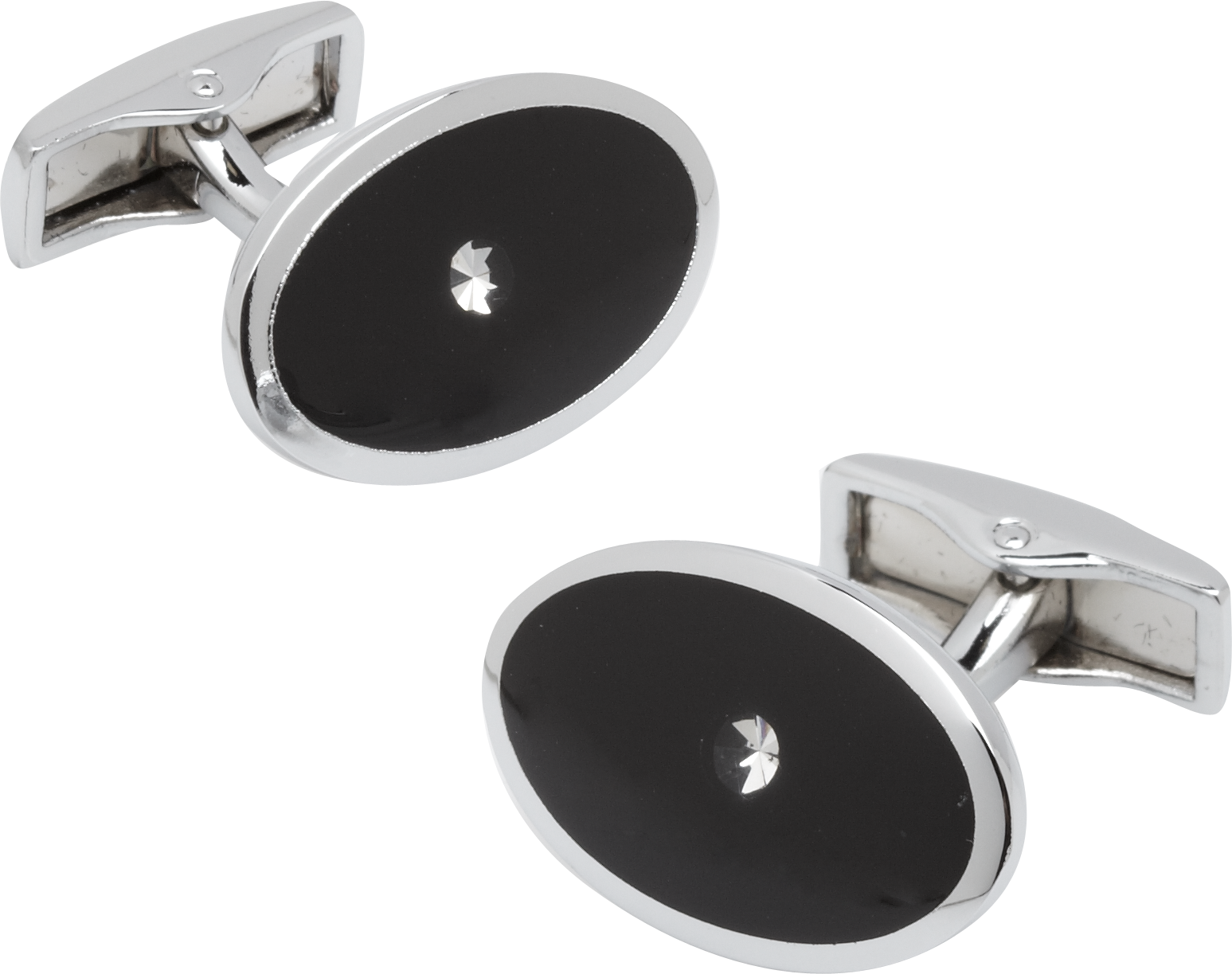 Pronto Uomo Black and Silver Cufflinks