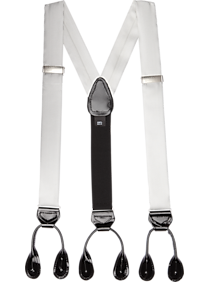Men's Wearhouse Dobby Regular Silver Silk Suspenders