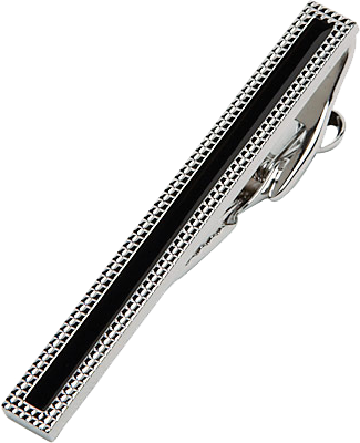 Silver And Black Tie Bar