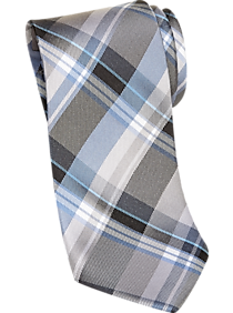 Calvin Klein Gray Plaid Narrow Tie