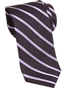 Joseph Abboud Black and Plum Stripe Narrow Tie