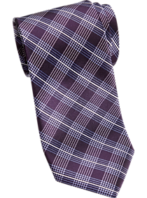 Joseph Abboud Burgundy Plaid Narrow Tie