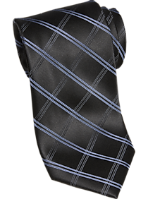 Tommy Hilfiger Black & Blue Plaid Narrow Tie