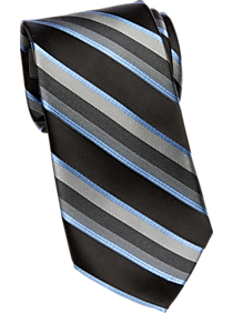 Calvin Klein Black & Navy Stripe Narrow Tie