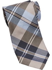 Calvin Klein Taupe Plaid Narrow Tie