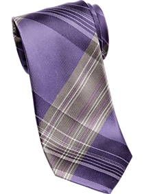 Calvin Klein Purple Plaid Narrow Tie